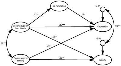 Online support seeking, co-rumination, and mental health in adolescent girls